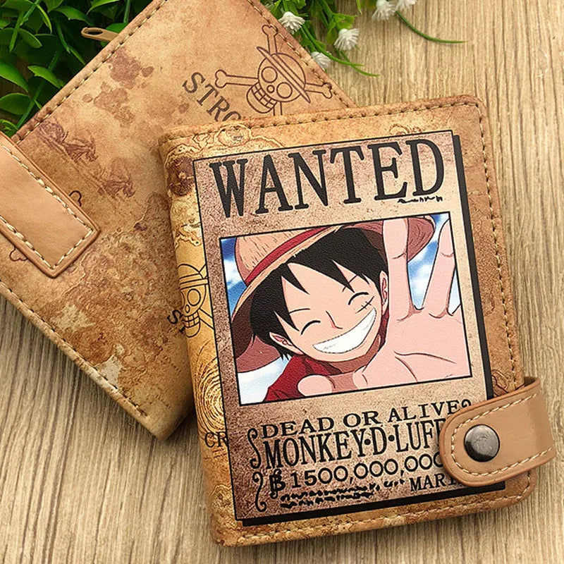 One Piece Anime Wallet – Luffy, Zoro, Ace Bounty & Skeleton Pattern | Kawaii PU Leather Purse & Card Holde