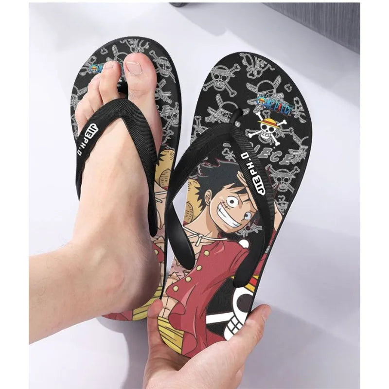 One Piece Anime Couple Flip Flops - The Perfect Matching Beach Slippers for Anime Fans!