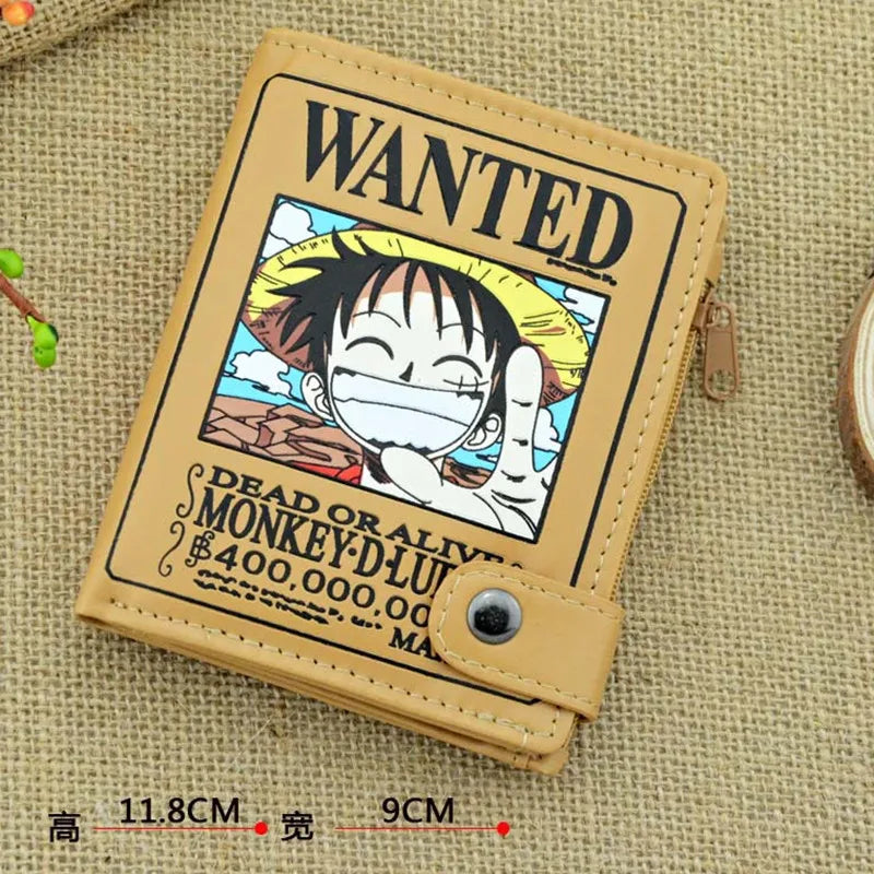 One Piece Anime Wallet – Luffy, Zoro, Ace Bounty & Skeleton Pattern | Kawaii PU Leather Purse & Card Holde