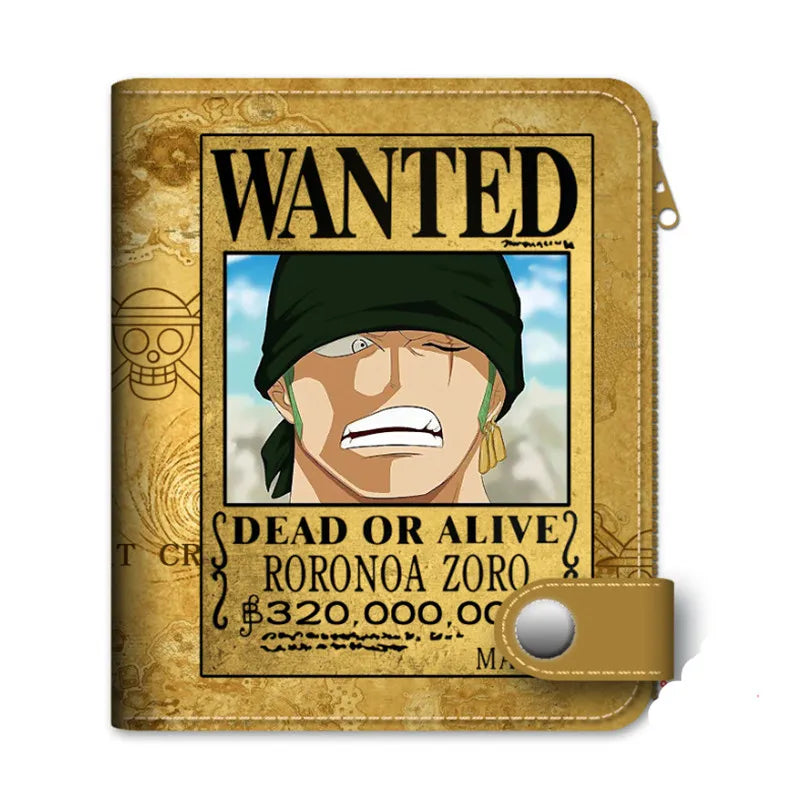One Piece Anime Wallet – Luffy, Zoro, Ace Bounty & Skeleton Pattern | Kawaii PU Leather Purse & Card Holde