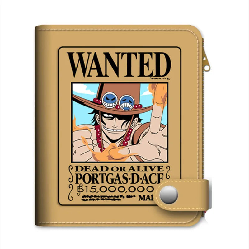 One Piece Anime Wallet – Luffy, Zoro, Ace Bounty & Skeleton Pattern | Kawaii PU Leather Purse & Card Holde