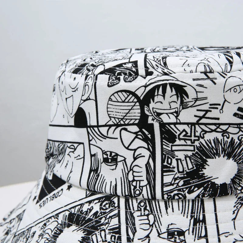 One Piece Luffy Bucket Hat – Anime Summer Fisherman Hat for Men & Women | Hip Hop Streetwear Sun Cap