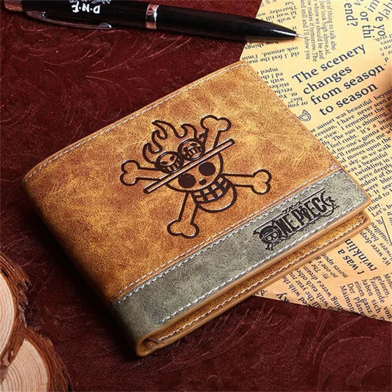 One Piece Anime Wallet – Luffy, Zoro, Ace Bounty & Skeleton Pattern | Kawaii PU Leather Purse & Card Holde
