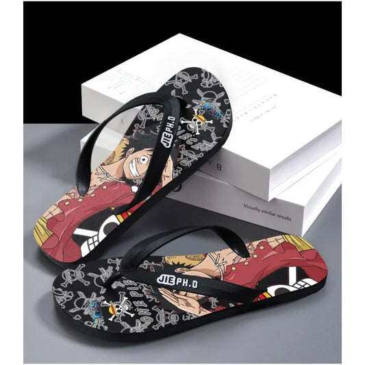 One Piece Anime Couple Flip Flops - The Perfect Matching Beach Slippers for Anime Fans!