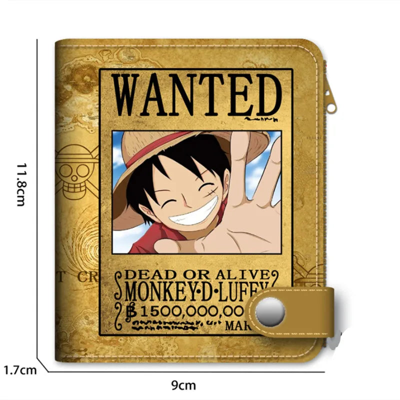 One Piece Anime Wallet – Luffy, Zoro, Ace Bounty & Skeleton Pattern | Kawaii PU Leather Purse & Card Holde
