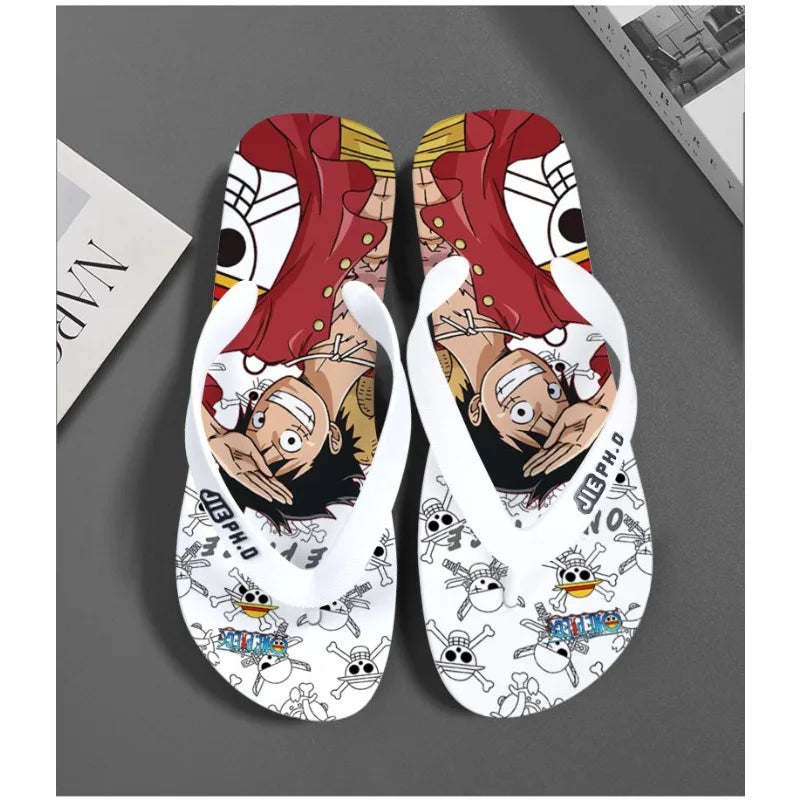 One Piece Anime Couple Flip Flops - The Perfect Matching Beach Slippers for Anime Fans!