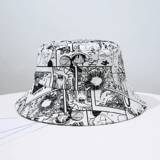 One Piece Luffy Bucket Hat – Anime Summer Fisherman Hat for Men & Women | Hip Hop Streetwear Sun Cap
